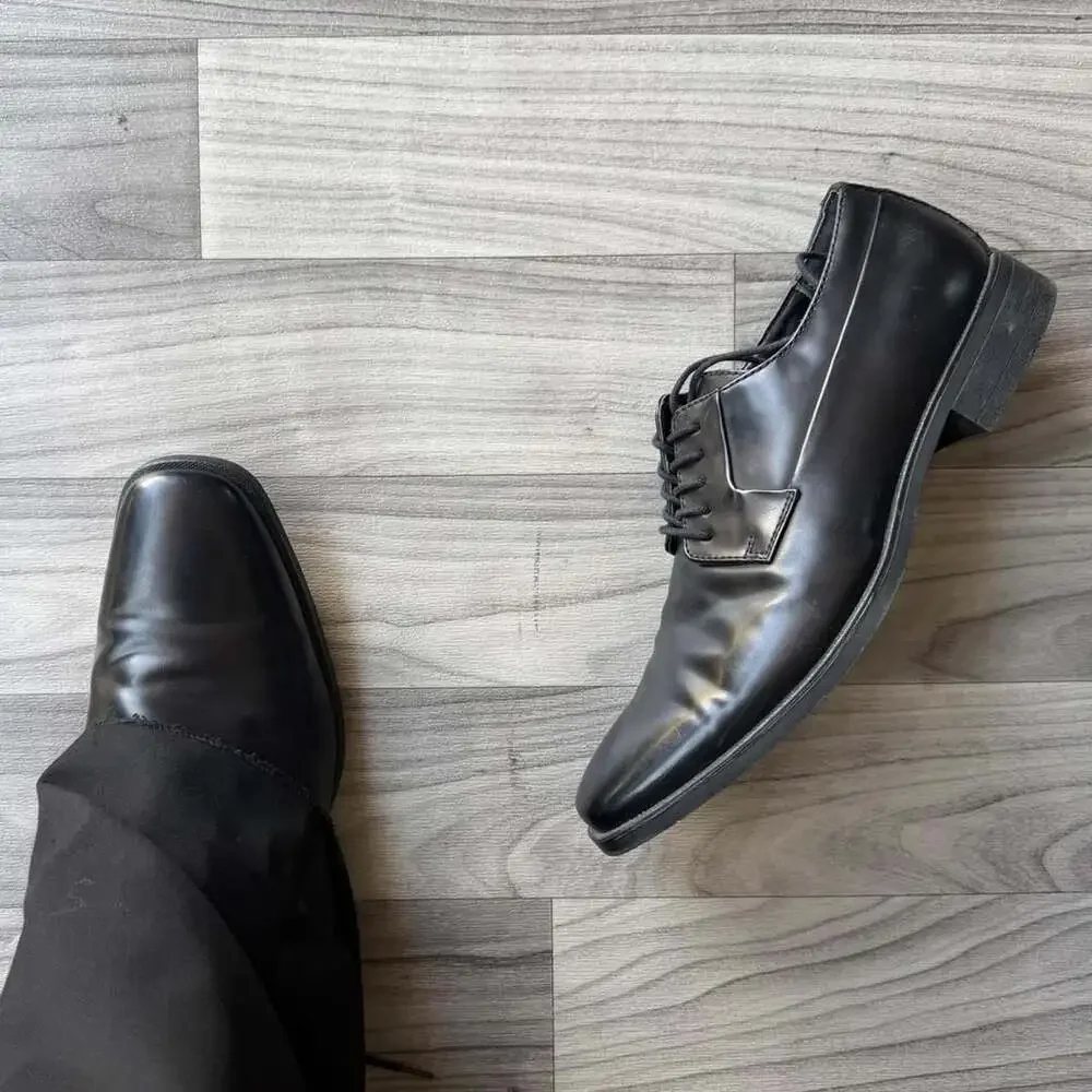 Calvin Klein Edison Black Leather Dress Shoes Men's 10M